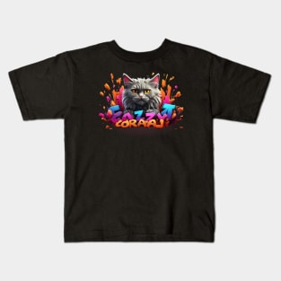 Crazy Cat Person and Proud' tee! Kids T-Shirt